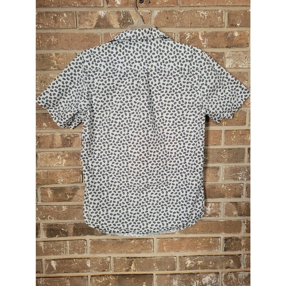 Obey Worldwide Paisley Print White & Black Pocket Short Sleeve Button Down , Men - Picture 5 of 5